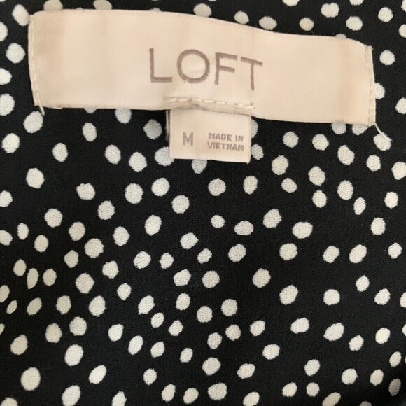 Ann Taylor LOFT Womens Size Medium Multicolor Polka Dot Polyester Blouse - Picture 4 of 6